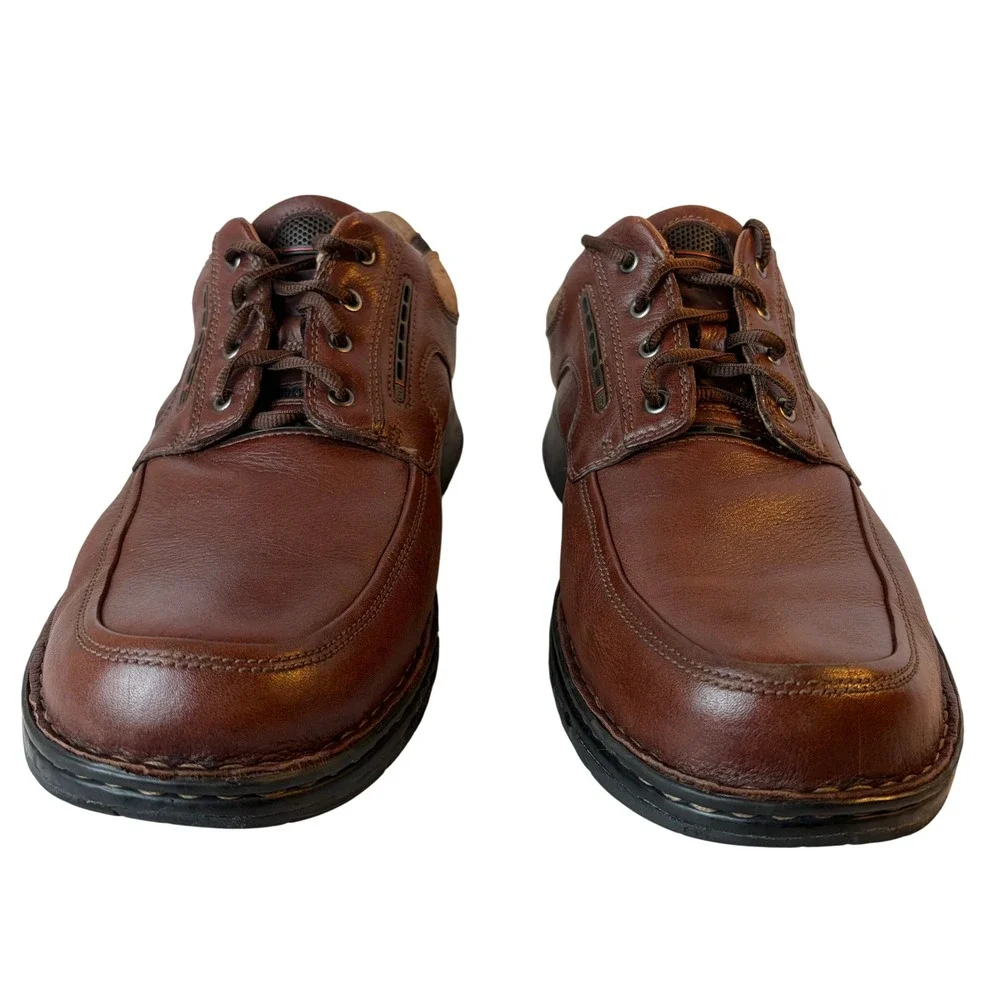 Clarks Unstructured Un.Corner Mens Brown Leather Moc Toe Oxfords Size 12 W